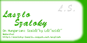 laszlo szaloky business card